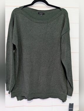 Nwt Verve Ami Hunter Green Lightweight Boatneck Sweater Plus Size 1X